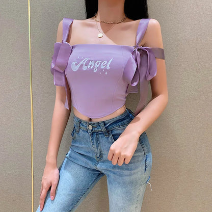 Ribbon Bow Knot Crop Top