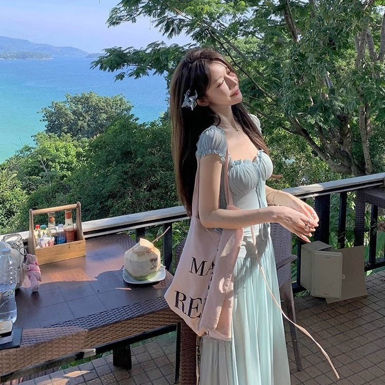 Waist Slimming Layered Maxi Dress - Fashionnsio