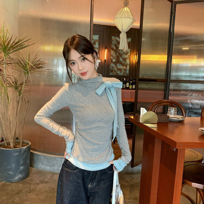 Bow Knot Long Sleeve Top
