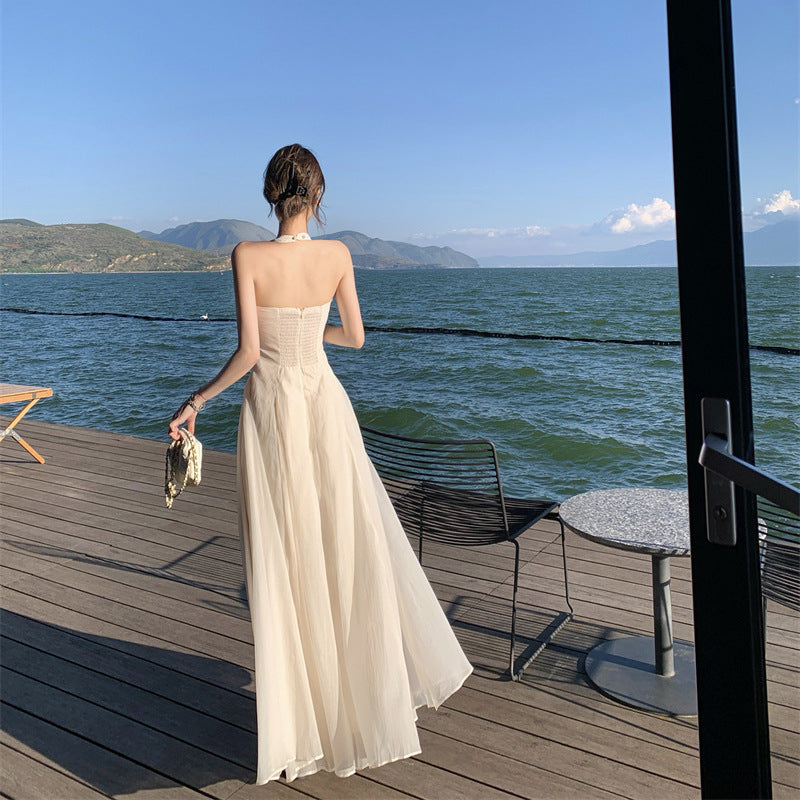 Halter Floral Maxi Dress - Fashionnsio