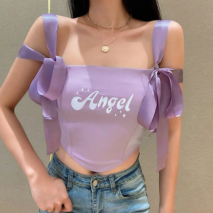 Ribbon Bow Knot Crop Top