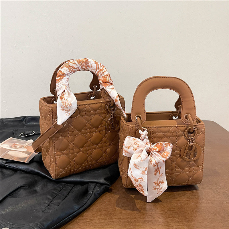 Lady Dior Style Handbags With Silk Scarf fashionnsio