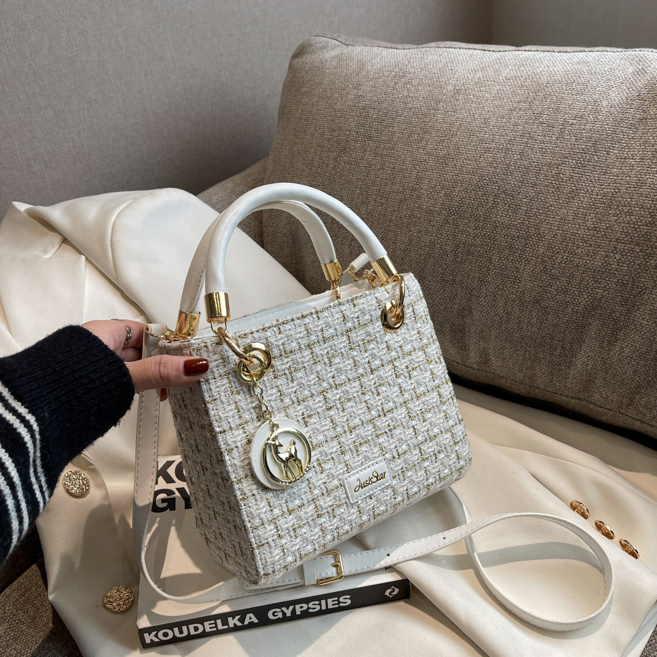 Chic Tweed Handbags - Fashionnsio