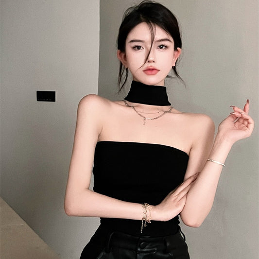 Turtleneck Strapless Tube Top