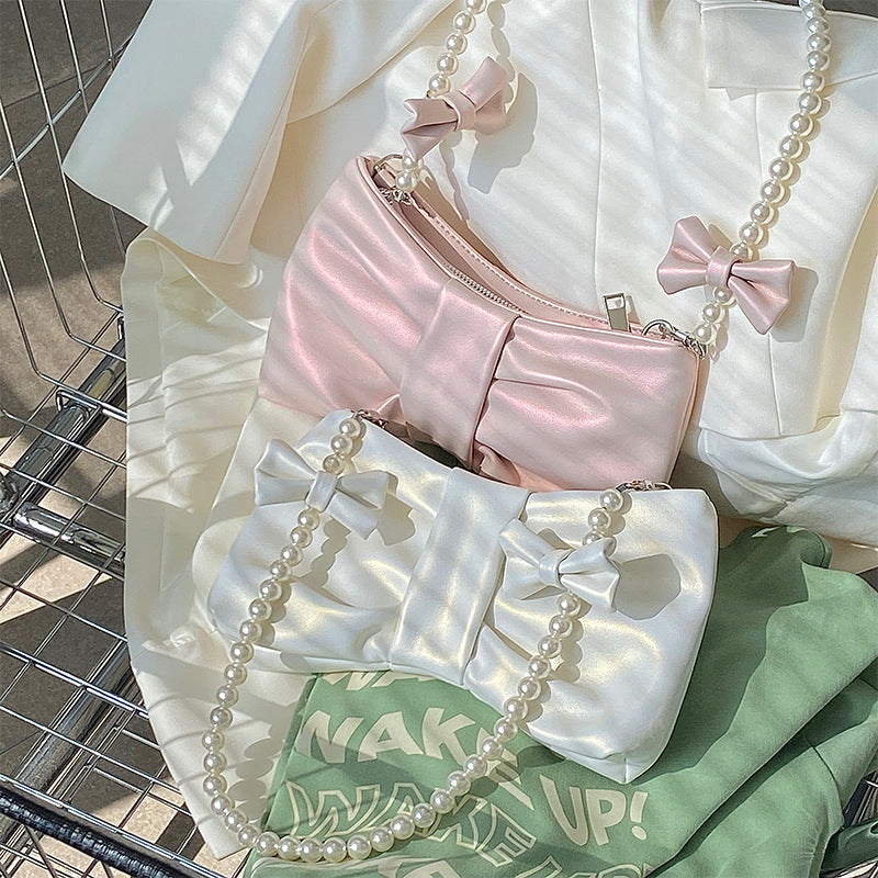Pearl Bow Shoulder Bags
