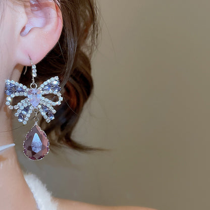 Diamond Bow Necklace Set - Fashionnsio