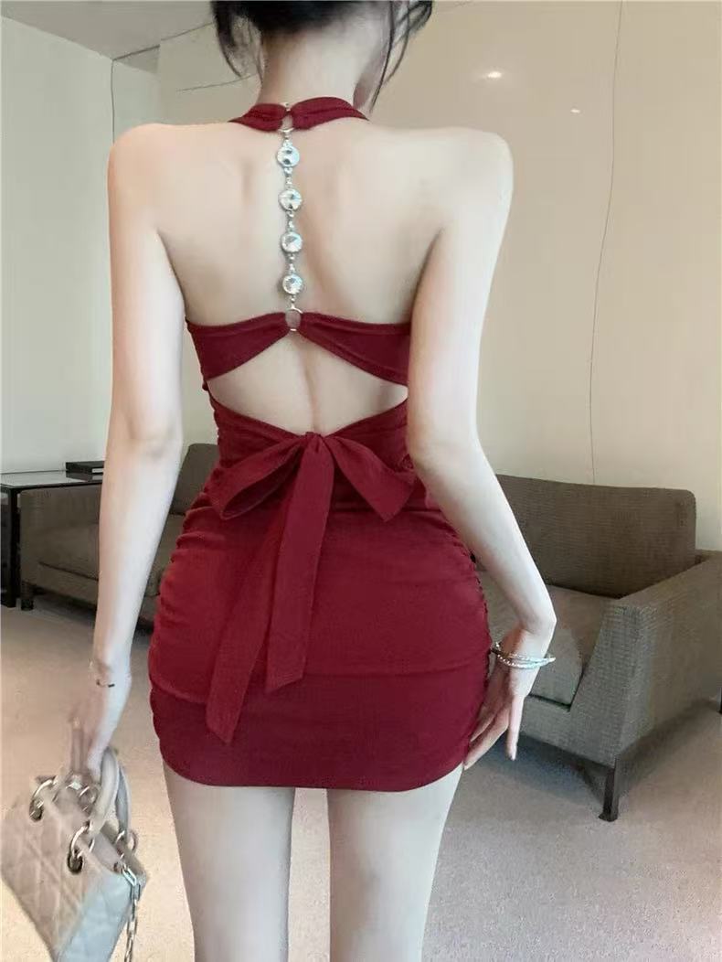 Chain Strap Bodycon Mini Dress - Fashionnsio