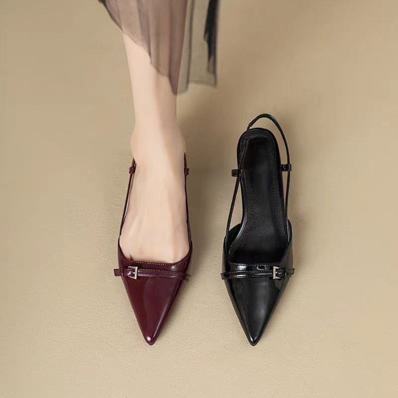 Pointed Toe Buckle Strap Heels