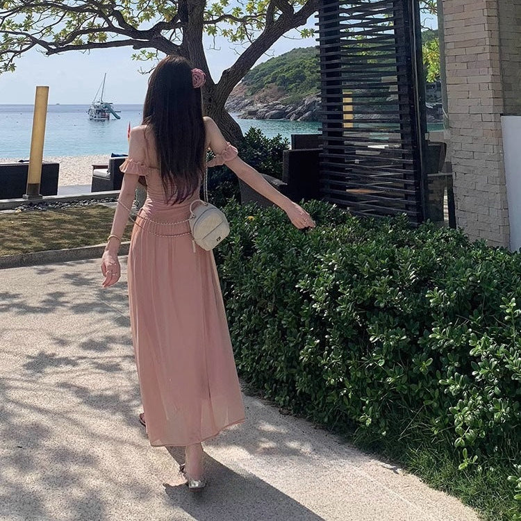 Waist Slimming Layered Maxi Dress - Fashionnsio