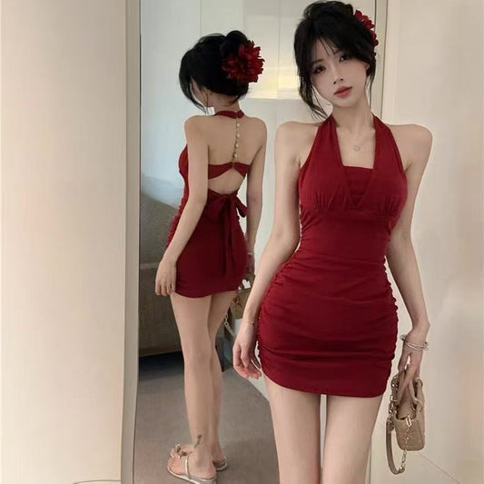 Chain Strap Bodycon Mini Dress - Fashionnsio