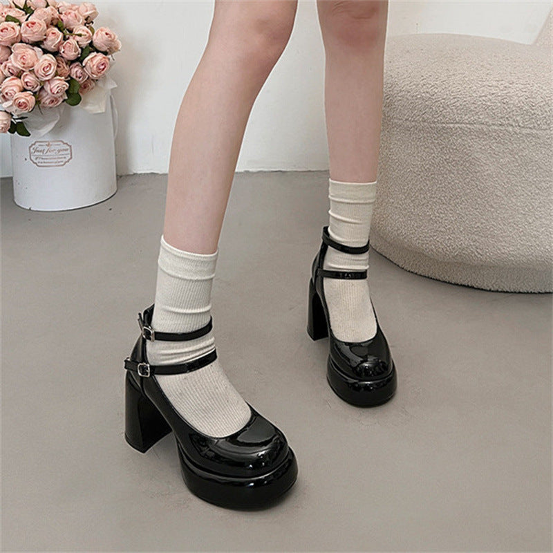 Mary Jane Ankle Strap Chunky Heels