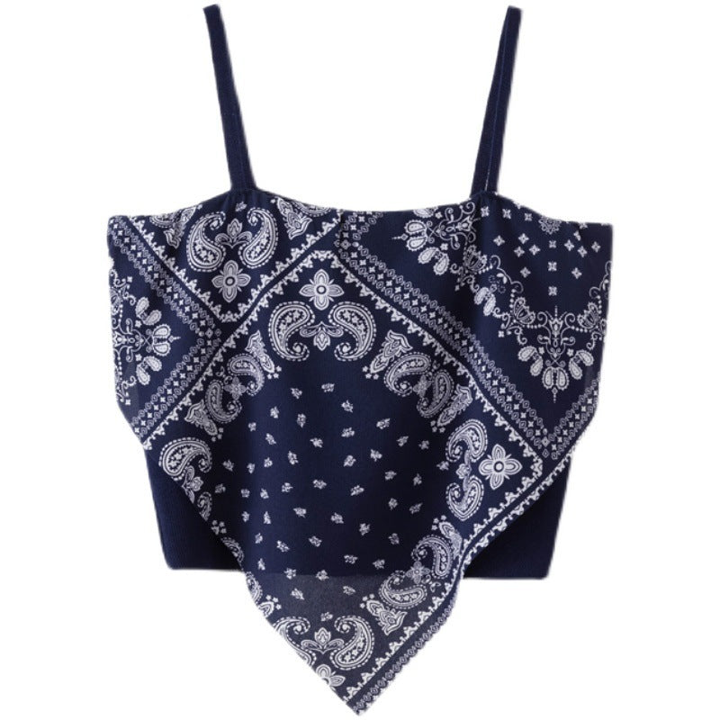 Printed Bandana Handkerchief Tube Top