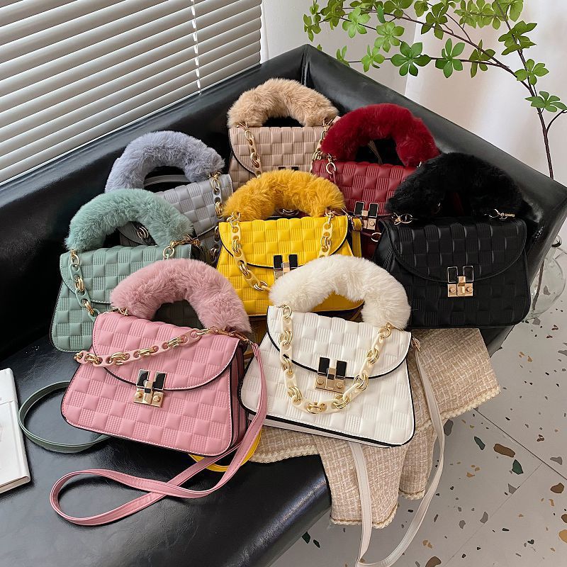 Embossed Plush Handbags/Sling Bags fashionnsio