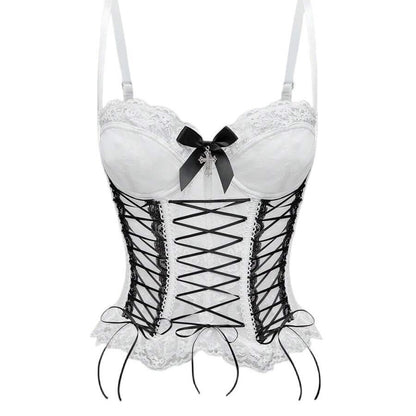 Lace Bow Corset Top fashionnsio