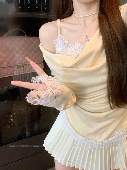 Aura Lace Off Shoulder Top - Fashionnsio