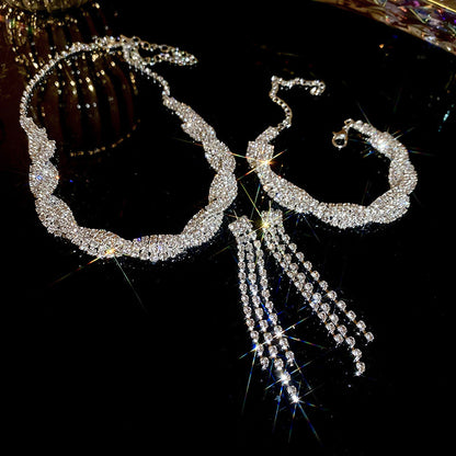 Glamour Diamond Necklace Set - Fashionnsio