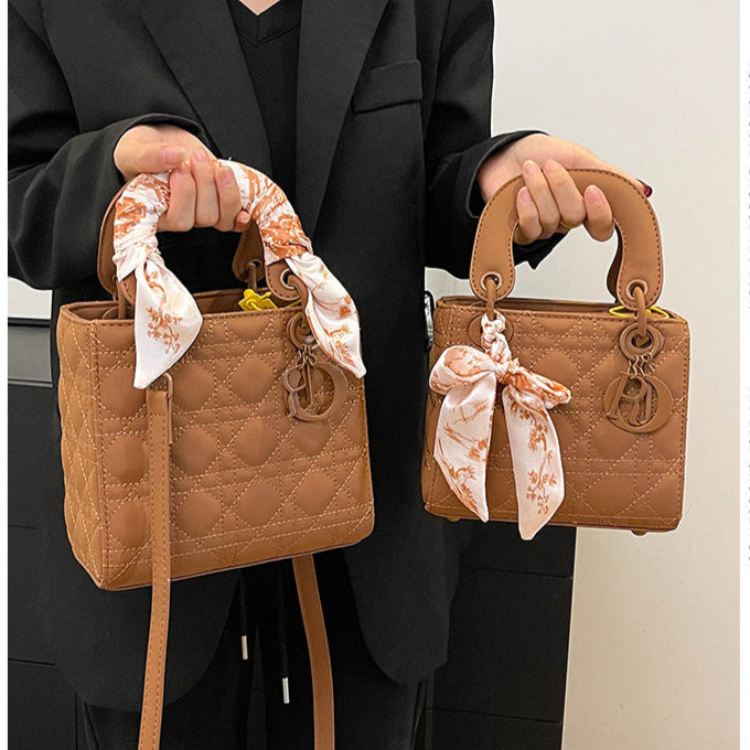 Lady Dior Style Handbags With Silk Scarf fashionnsio