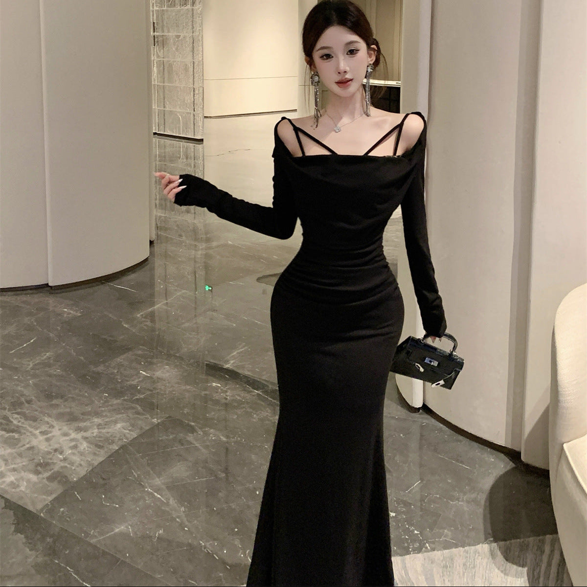 Lace Bodycon Long Dress - Fashionnsio