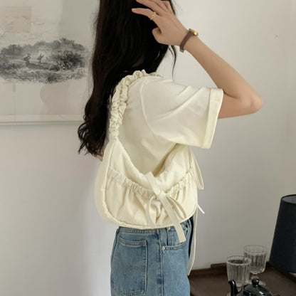 Bow Drawstring Pleated Shoulder Bags