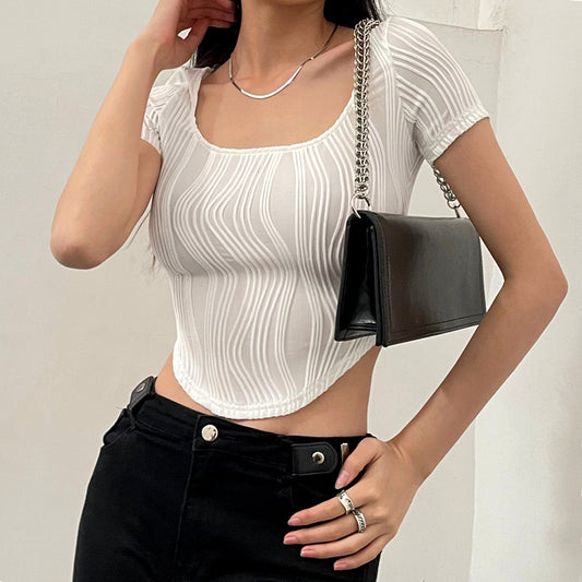 Irregular Stripe Crop Top