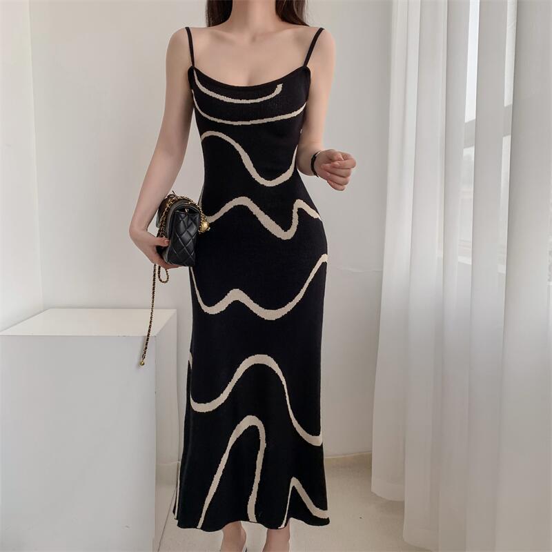 Knitted Wave Pattern Dress