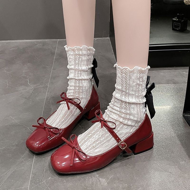 Elegant Bow Mary Jane Flats - Fashionnsio