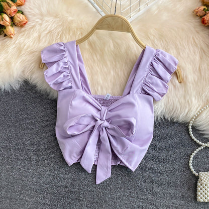 Ruffle Bow Crop Top