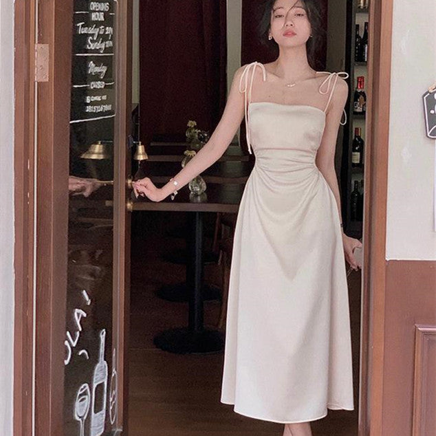 Korean Satin Strap Dress