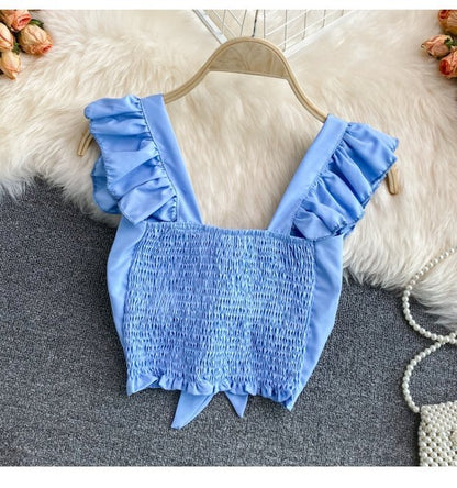 Ruffle Bow Crop Top