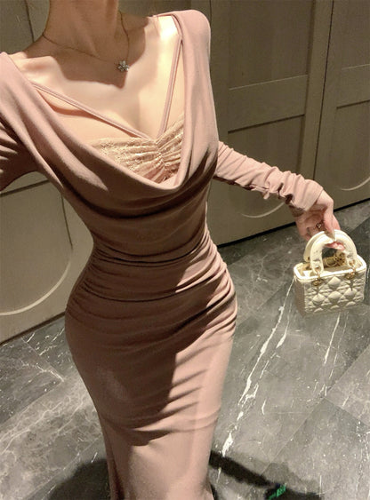 Lace Bodycon Long Dress - Fashionnsio