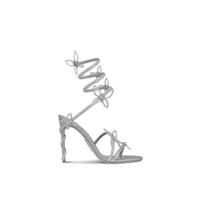 Butterflies Crystal Strap Heel