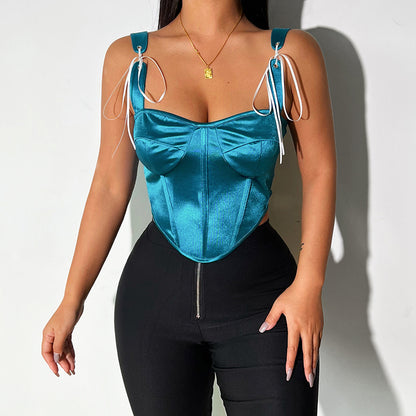 Lace Up Bow Corset Top