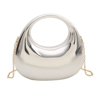 Metallic Half Moon Acrylic Handbags