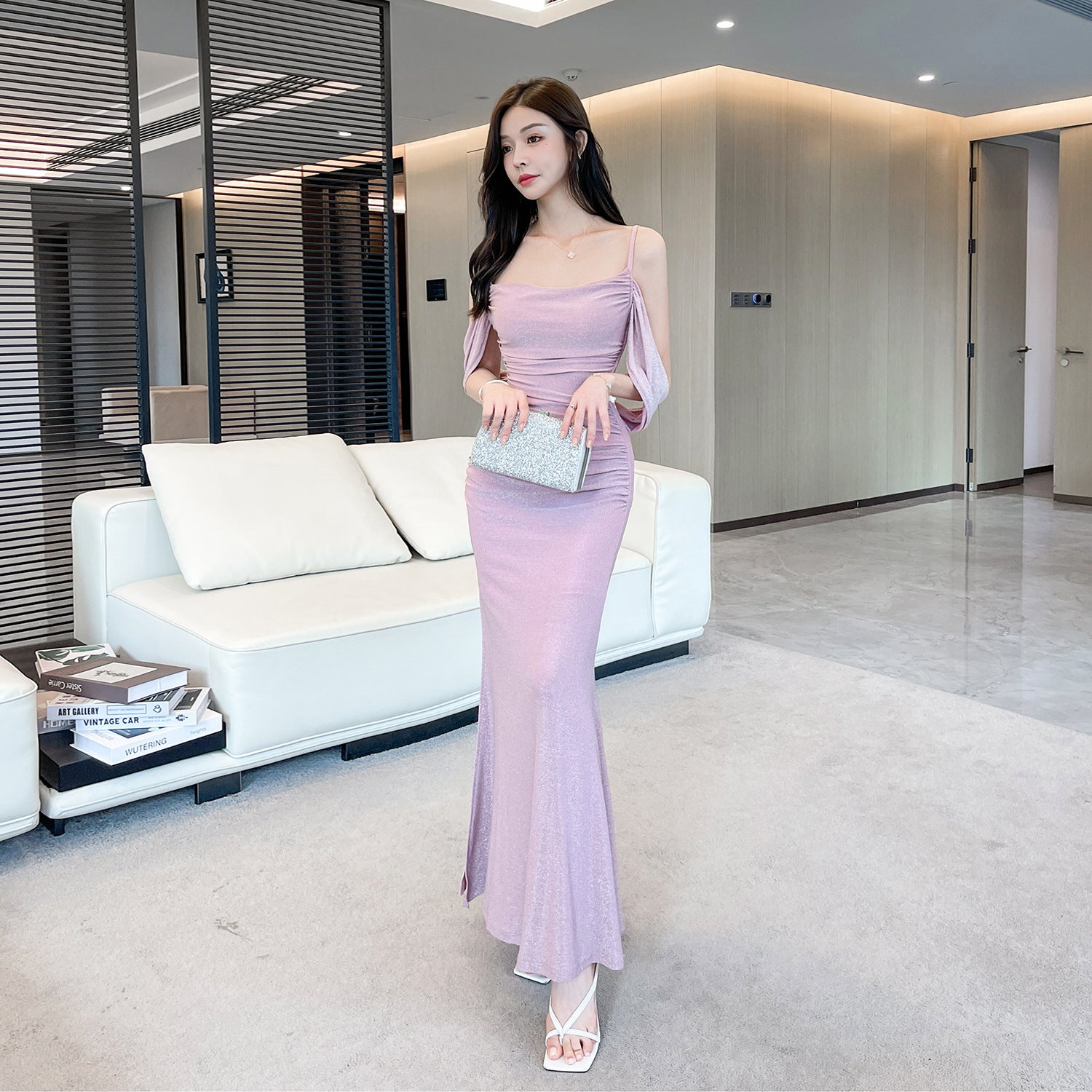 Opaline Blush Gown Dress - Fashionnsio