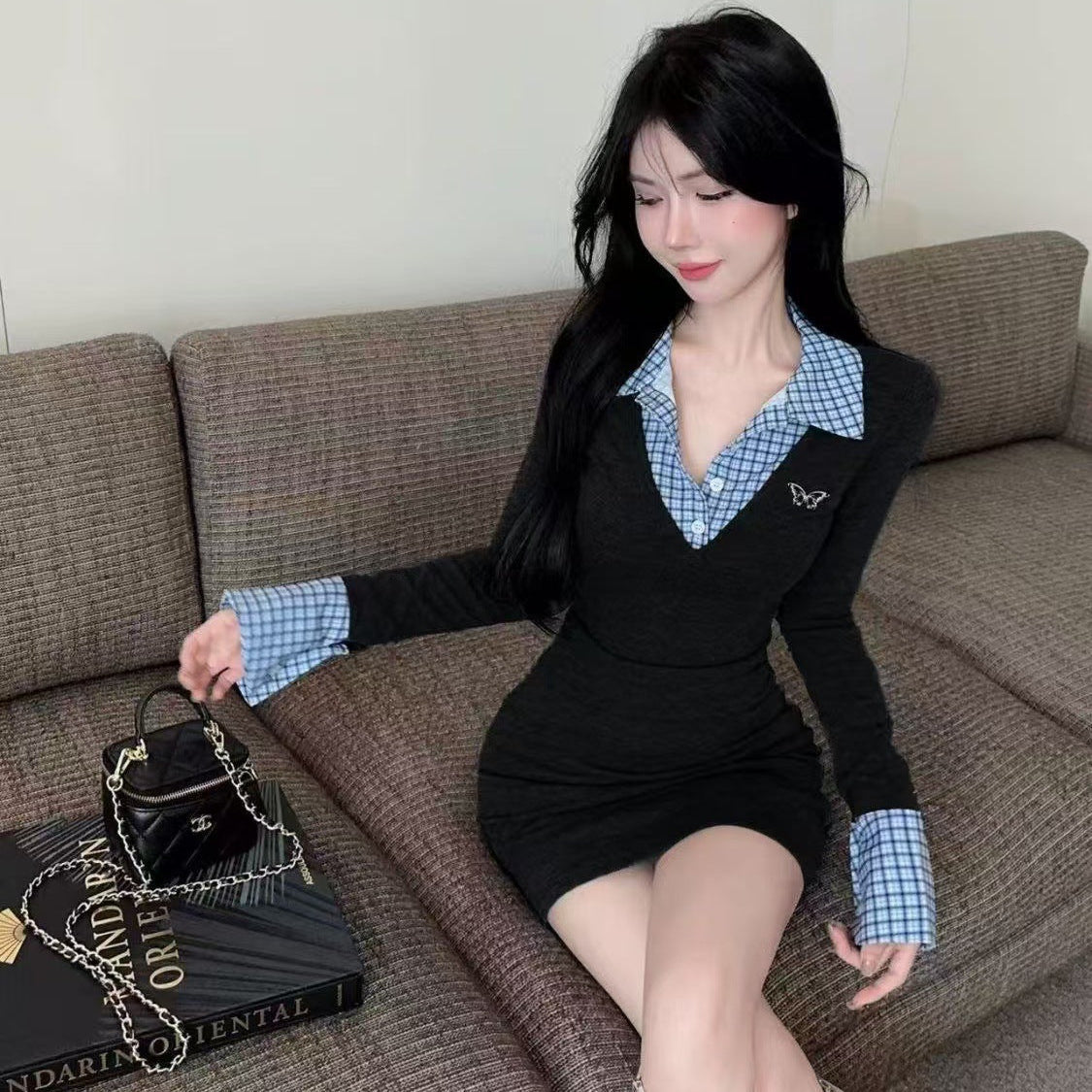 Fake Two-piece Bodycon Dress - Fashionnsio