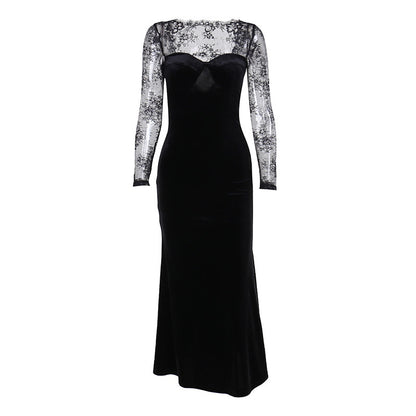 Lace Patchwork Bodycon Dress - Fashionnsio