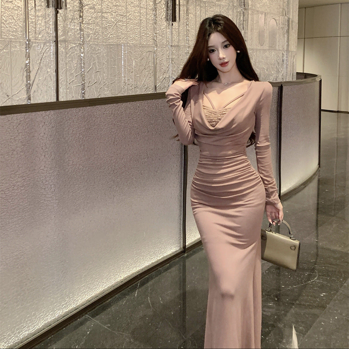 Lace Bodycon Long Dress - Fashionnsio