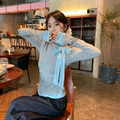 Bow Knot Long Sleeve Top