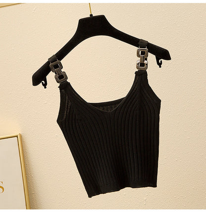 Metal Strap Knitted Tank Top