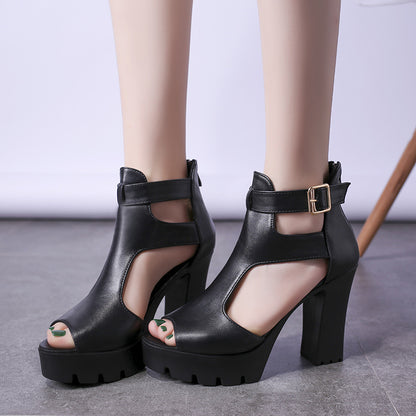 Fashion Fish Mouth heel Boots