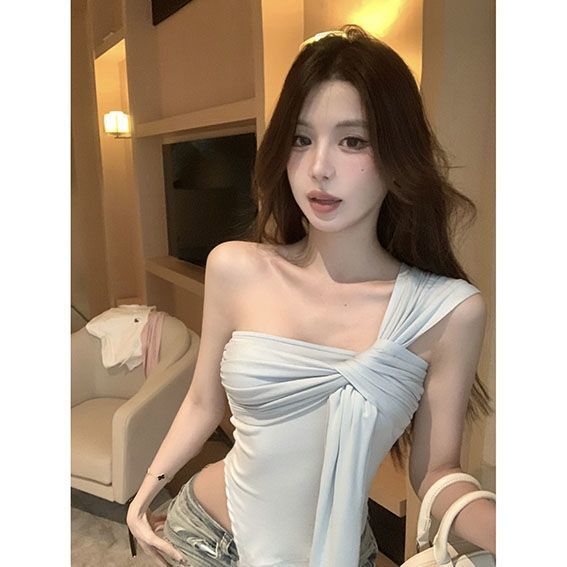 Off Shoulder Irregular Crop Top - Fashionnsio