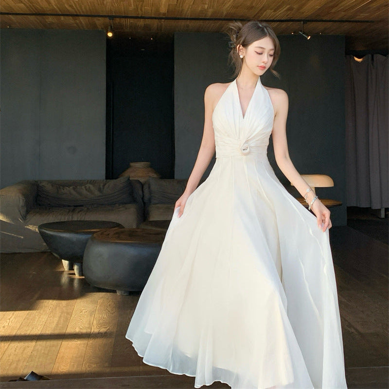 Halter Floral Maxi Dress - Fashionnsio