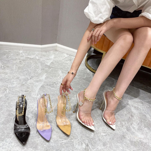 Crystal Lock Transparent Heels