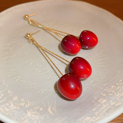 Red Cherry Dangle Earrings fashionnsio