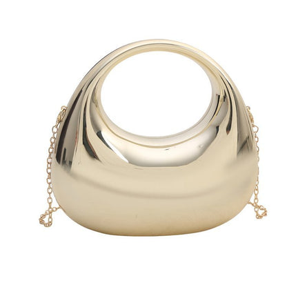 Metallic Half Moon Acrylic Handbags fashionnsio