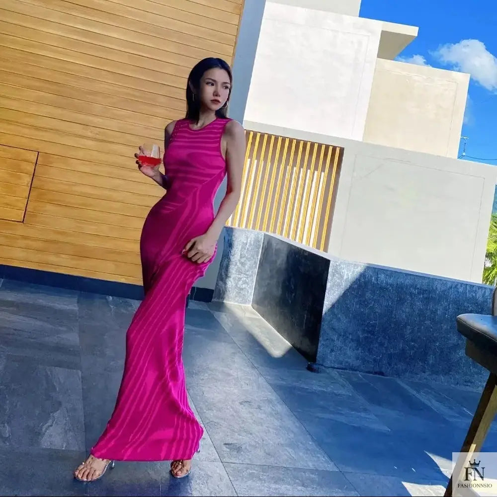 Abstract Bodycon Long Dress - Fashionnsio