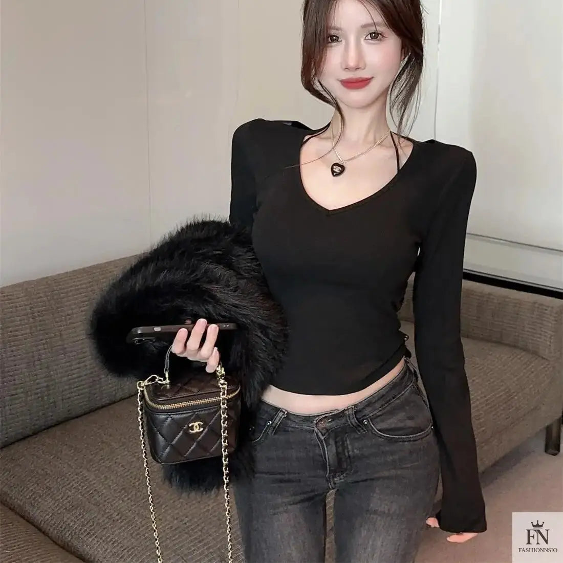 Allure Satin Strappy Ribbon Lace Top - Fashionnsio