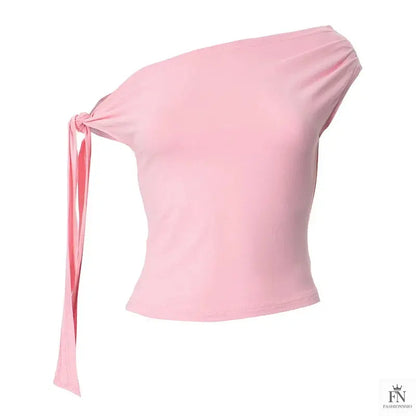 Bow Knot Off Shoulder Top - Fashionnsio