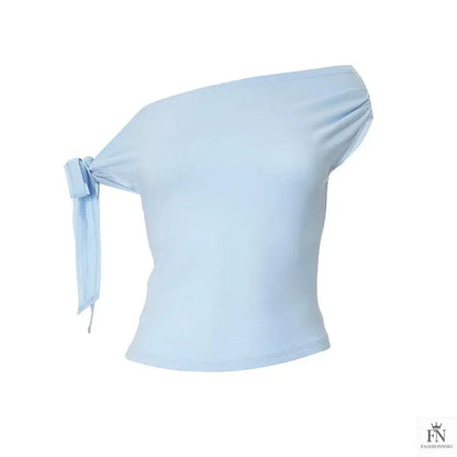 Bow Knot Off Shoulder Top - Fashionnsio