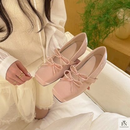 Princess Ballet Bow Flats - Fashionnsio